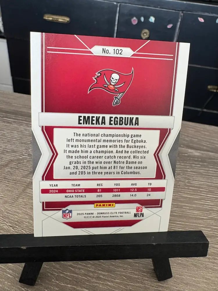 Emeka Egbuka 2025 Panini Donruss Elite Teal Matrix Parallel RC Rookie /499 NFL Football Card Tampa Bay Buccaneers (A2)