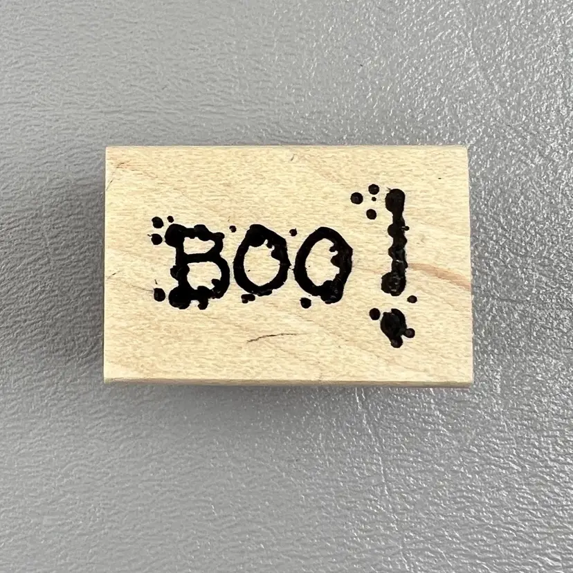 Aloha Rubber Stamps 1”x1.5” Boo Halloween Wood Mounted Rubber Stamp 2001