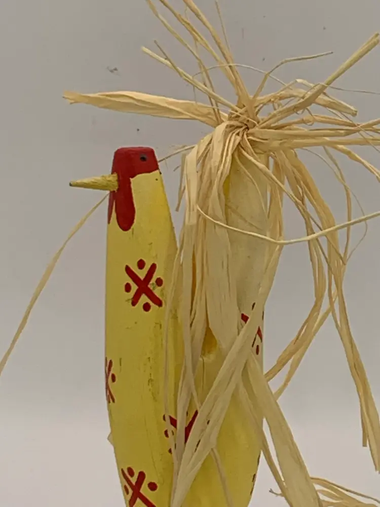 Navajo Folk art Hand Carved Rooster Signed By Laben Herbert