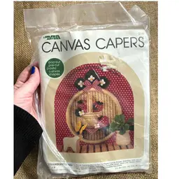 Vintage Canvas Capers Strawberry Ring Craft Kit New Old Stock Cottagecore Twee
