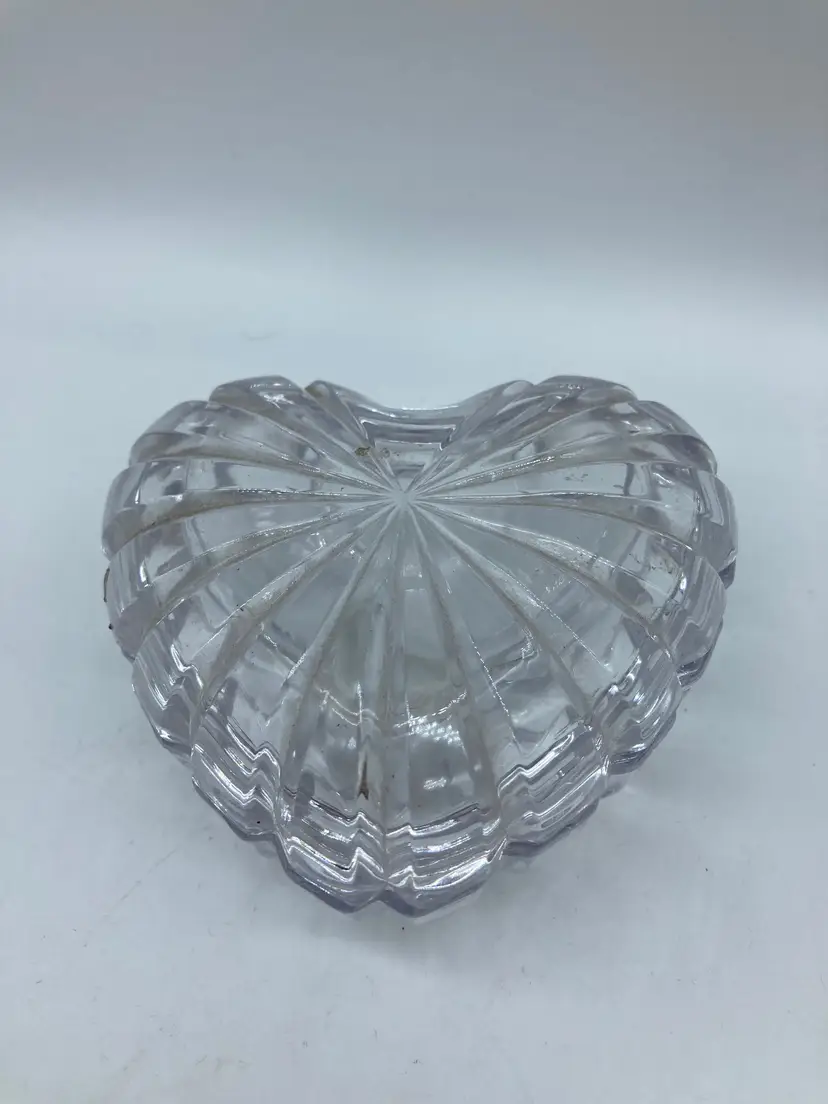 Celebrations By Mikasa-Lead Glass Heart Shaped Trinket Candy Dish/Bowl w/Lid