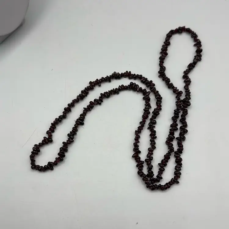 Amethyst Rounded Chip Necklace Smaller Chips 17”