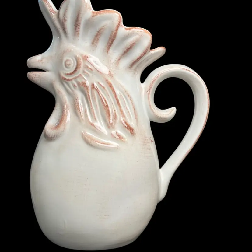 Farmhouse Ceramic Rooster Pitcher or Vase