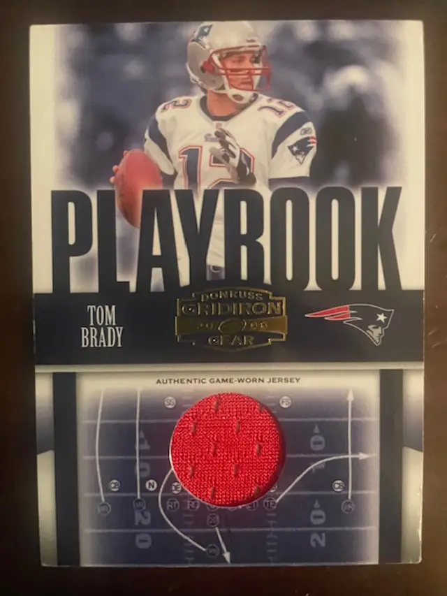 2006 Tom Brady GOAT Playbook Gridiron Gear Game Worn Jersey Relic /250