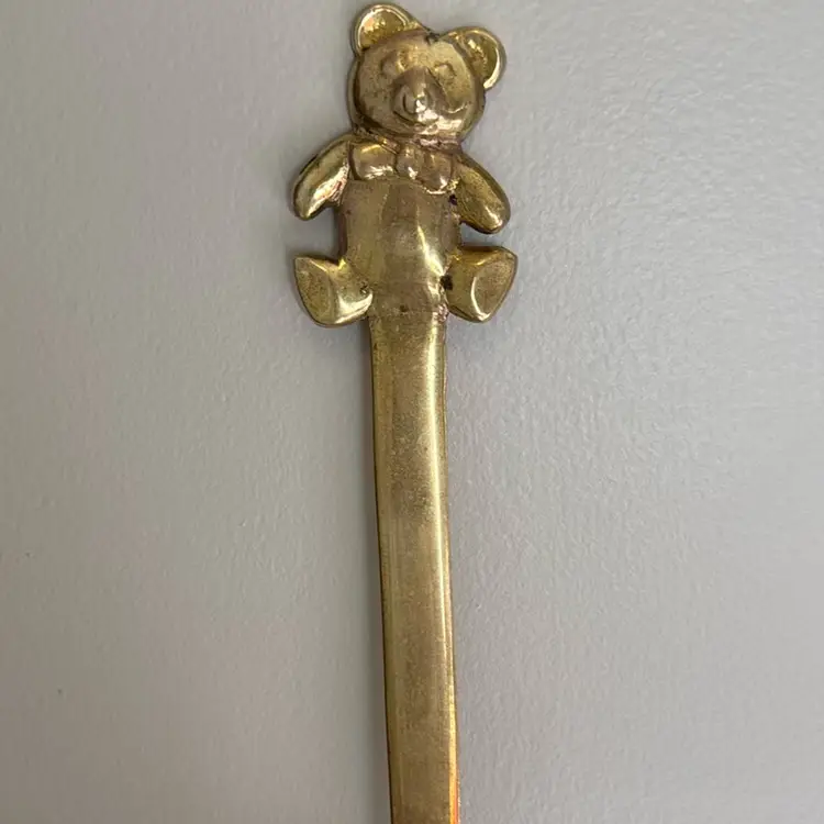 Vintage Brass Teddy Bear Letter Opener