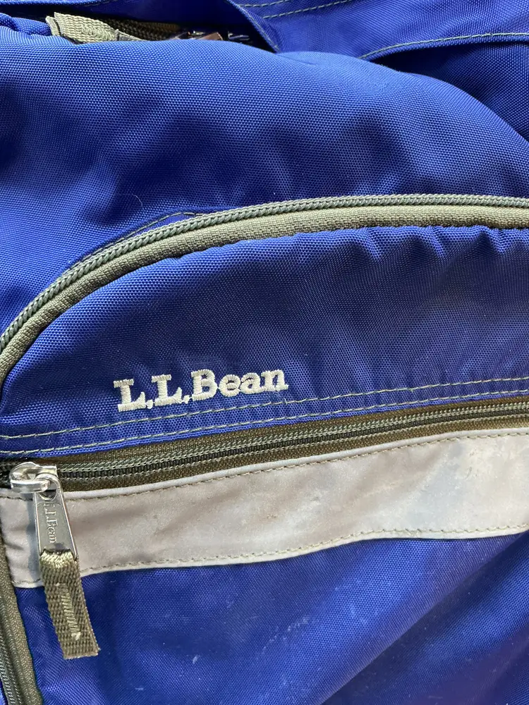 Vintage 1990s LL Bean Reflective Blue Backpack book bag