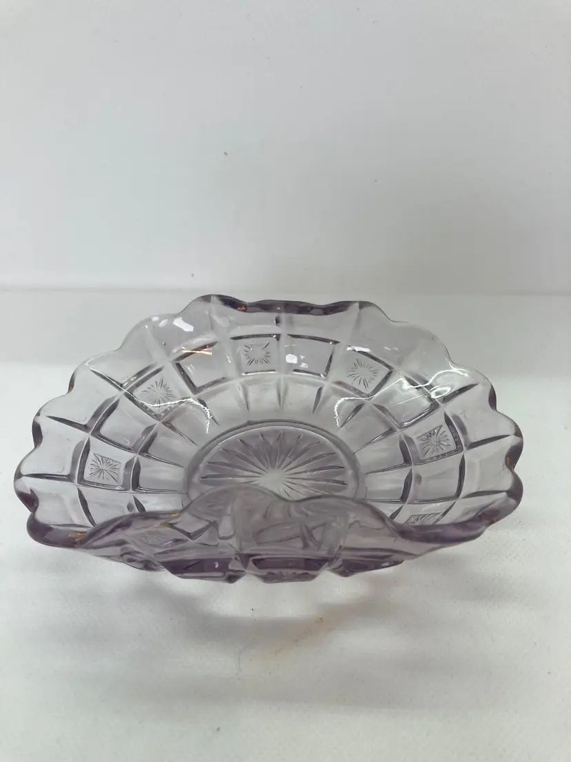 Lavender Glass 
Folded Candy Dish