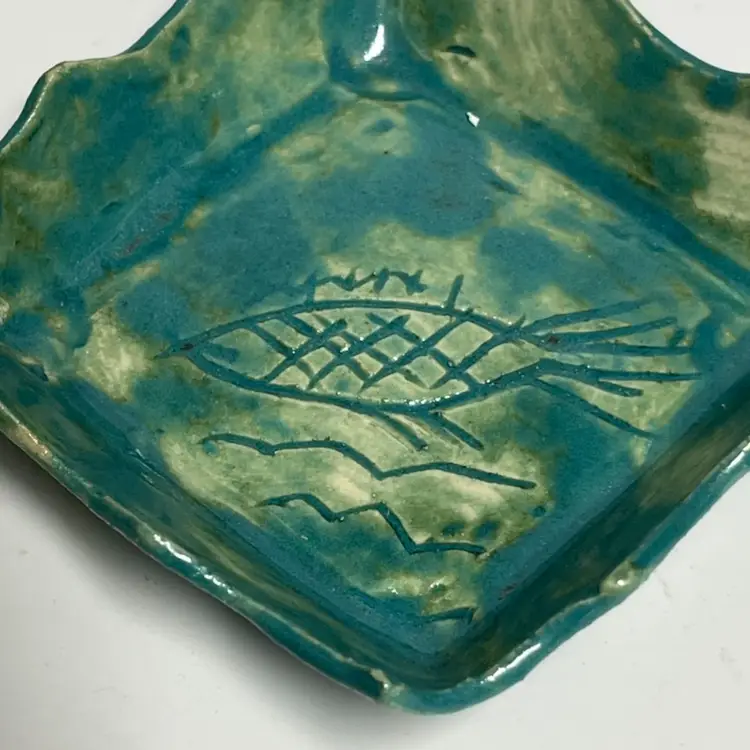 Fish Dish! Art Pottery Trinket Dish-