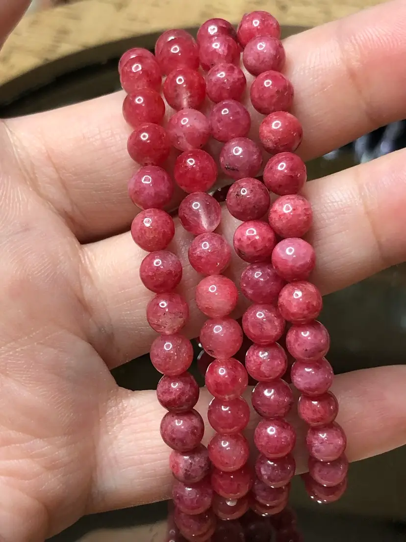 1 Crystal high Quality Rhodonite 💕Bracelet 4mm