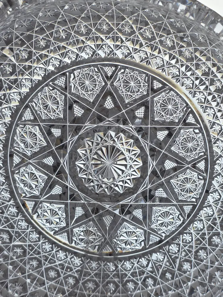 Intricate Cut glass Display ABP Plate Antique