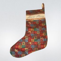 Handmade VTG Christmas Stocking w/  Cross Stitch “Maw Maw” 18”