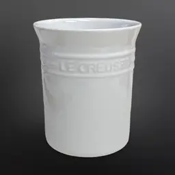 Le Creuset White Glaze Stoneware Utensil Holder Crock 1.1L- 6” Tall