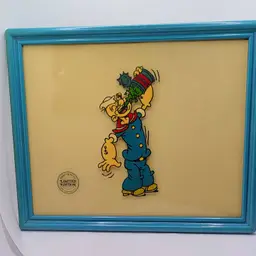 Vintage Popeye Limited Edition Framed Cel-style Illustration Art 8x10" 1980 King Features Syndicate