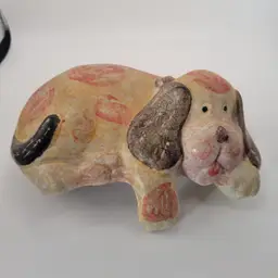 Italian Pottery Puppy Dog Shelf Sitter 3.5 x.6 inches