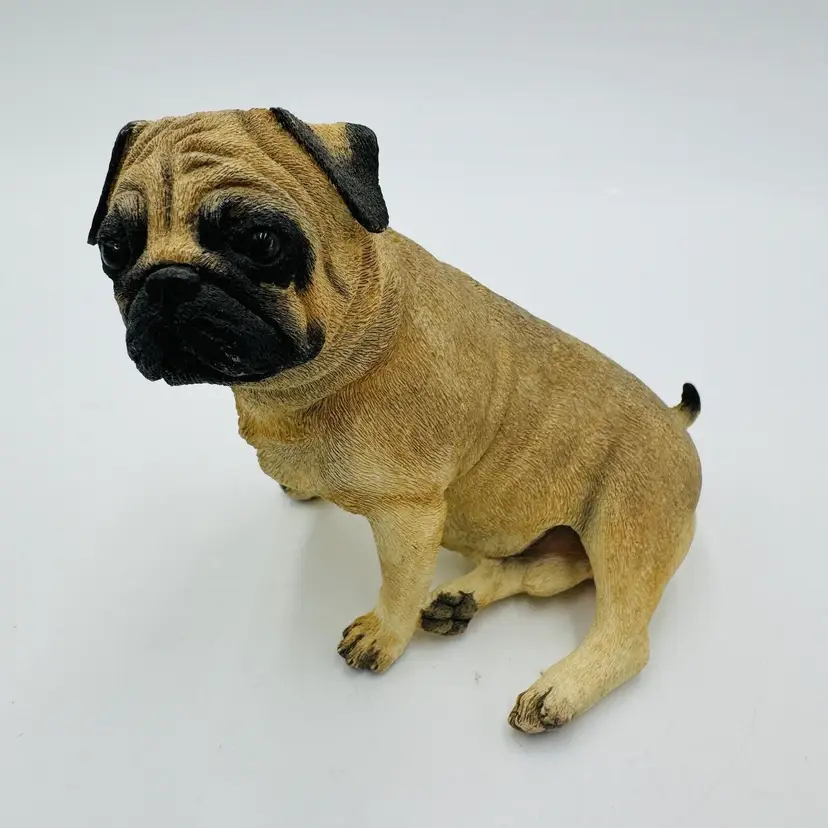 Country Artists Pug Resin Dog Figurine Hand Painted Rare Vintage Home Decor