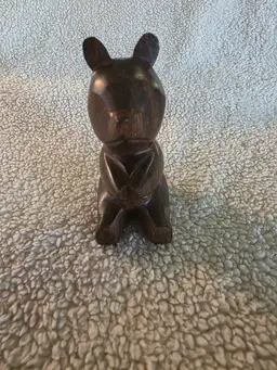 Handcrafted MCM Wooden Bear Figurine Sculpture