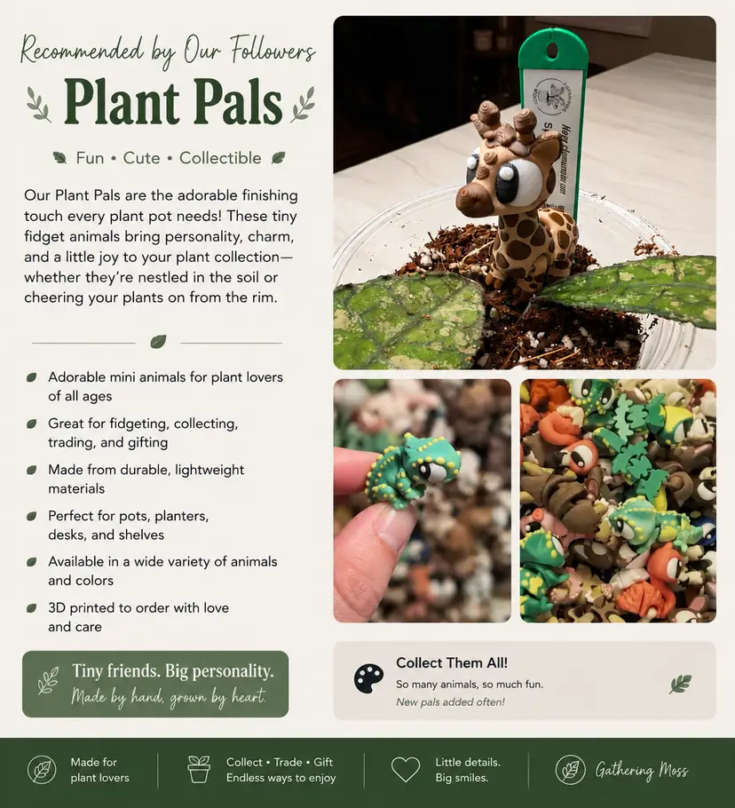 Plant Pal-Tiny Fidget Friends for Your Plant Collection