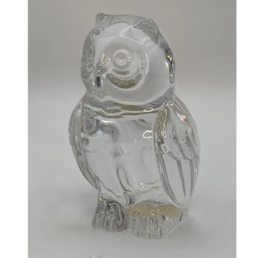 Princess house, Germany, glass owl, paperweight. 24% Lead Crystal.