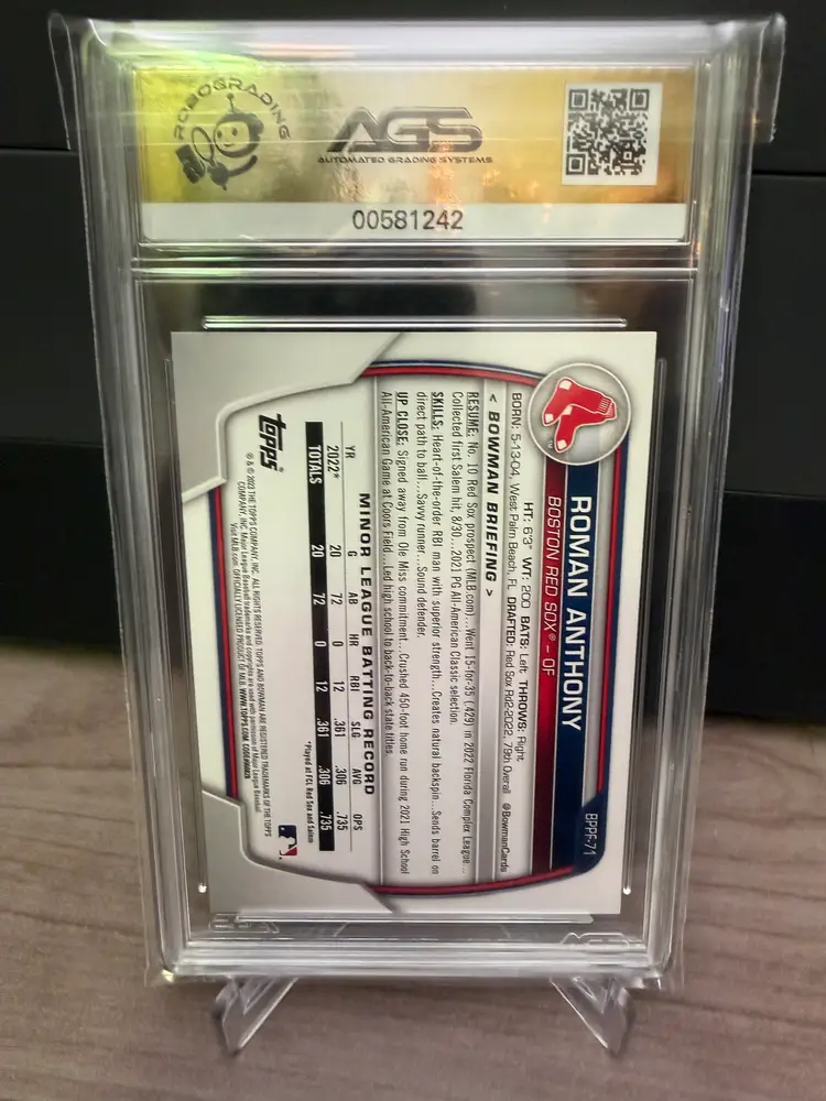 Roman Anthony 2023 Bowman 1st Edition GEM MT AGS 10
