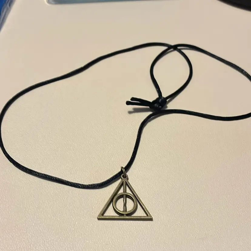 Leather Cord Necklace Harry Potter Deathly Hallows