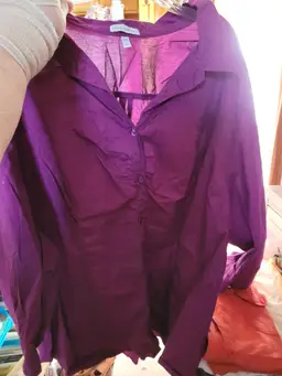 Fashion Bug Womens Shirt Purple 3.4s 4X