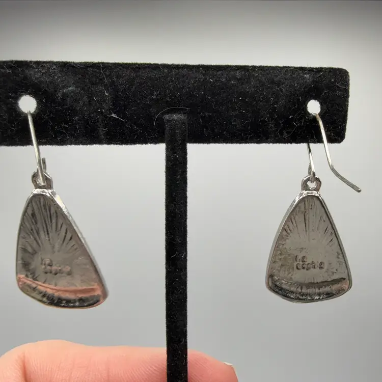 Lia Sophia Faux Abalone Silver tone Fish Hook Earrings