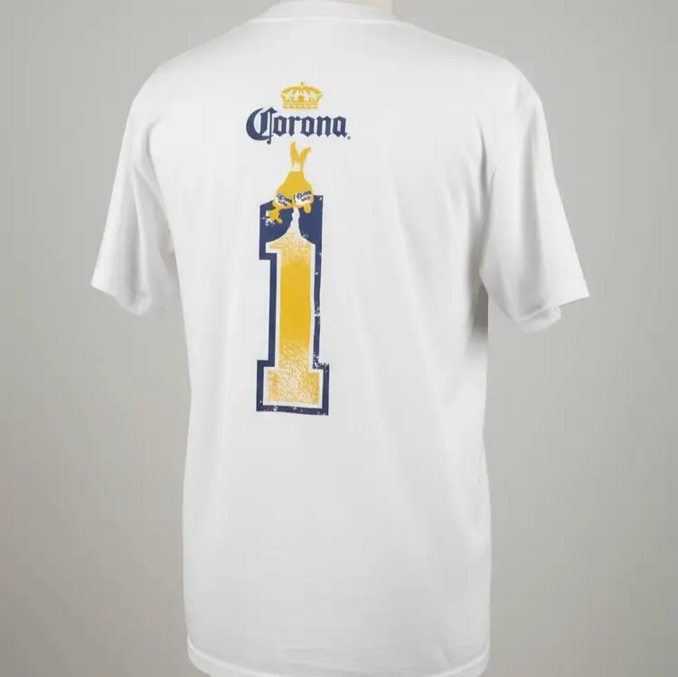 Corona Beer T-Shirt White Size XL Short Sleeve Football Beach Party Cinco de Mayo