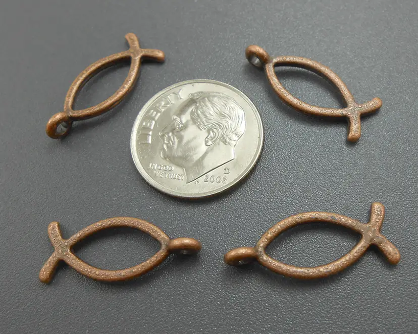 20pcs Ichthys Jesus Fish Charms #BC116