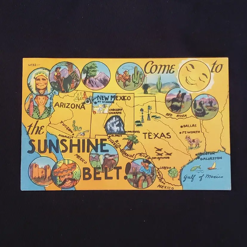 Postcard Come To The Sunshine Belt! unused unposted Vintage