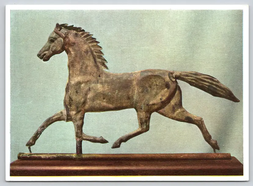 Postcard Weathervane Trotting Horse Metal Art Piece - 9752