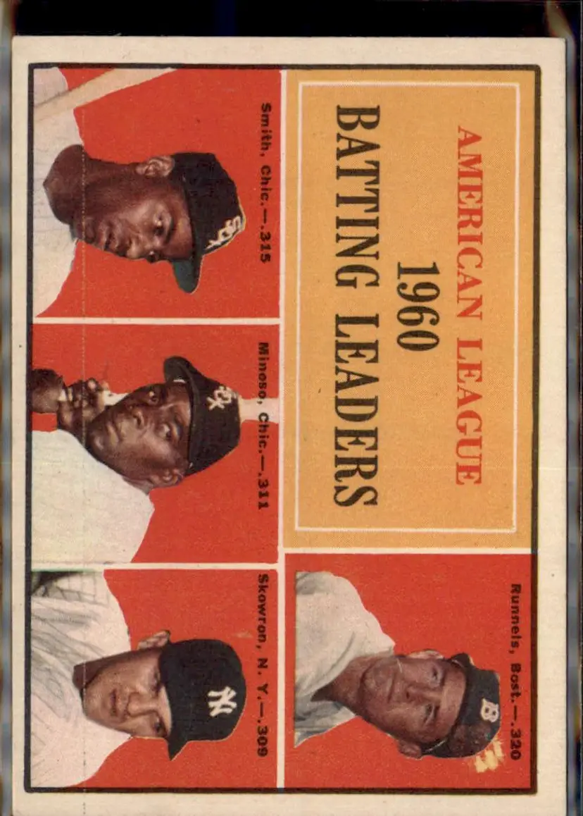 1961 Topps #42 AL 1960 Batting LL (Runnels/Smith/Minoso /Skowron) - ( pk2 ) -