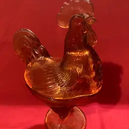 07. VTG Indiana Amber 2 Piece Rooster