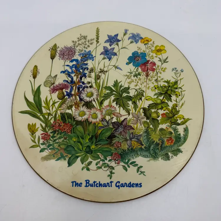 Vintage Pimpernel Cork Backed Circular Placemat Or Trivet Botanical Floral Design Of The Butchery Gardens Heat And Stain Resistant