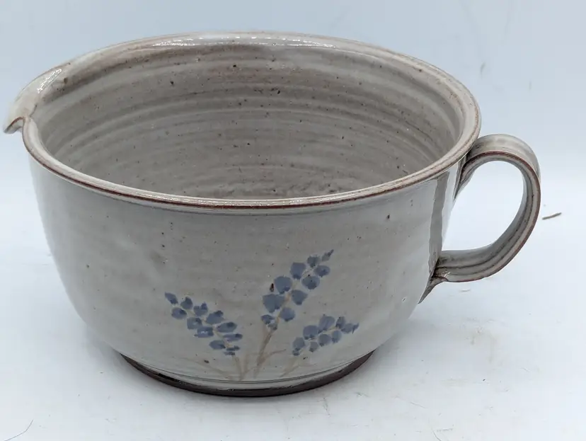 Vintage 1986 Original Owens Pottery Seagrove NC Hand Painted Batter Bowl Signed