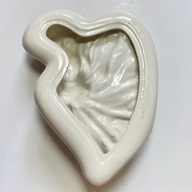 1950s MCM Pinup Girl Holland Ceramic Trinket Dish Aqua Black Hair