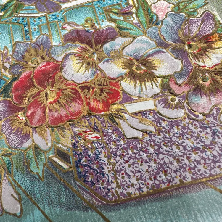 Beautiful Bold Color Floral Embossed Antique Postcard, Unused, Printed In Germany