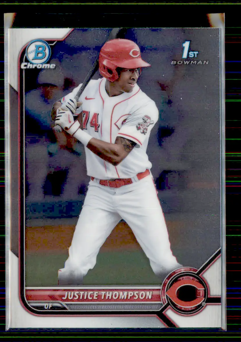 Justice Thompson 2022 Bowman Chrome #BCP-59 - Cincinnati Reds - (130-48)