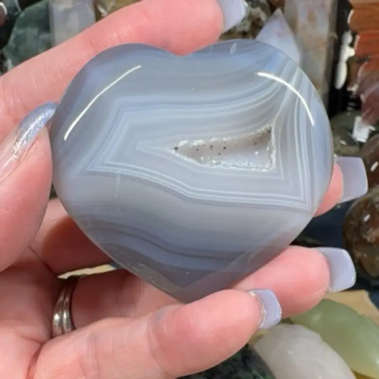 Druzy Agate Heart 10K