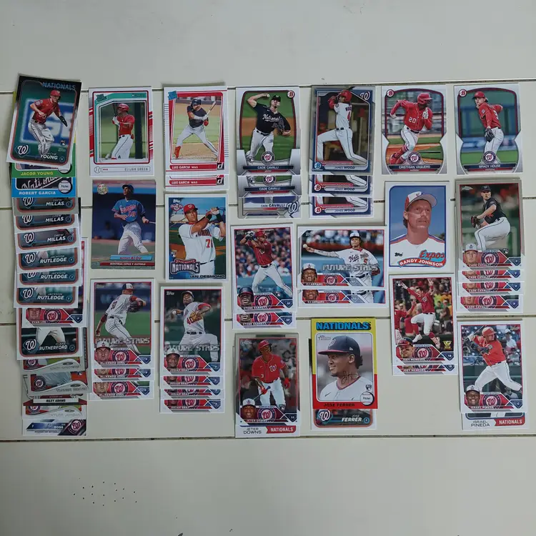 Lot of 84 Washington Nationals / Montreal Expos cards. 1 auto, 1 game Used, 1 #'d, Rookies, inserts, parallels, +.