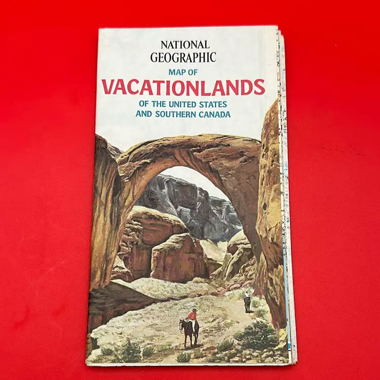 Antique National Geographic Vacationlands Map Pamphlet