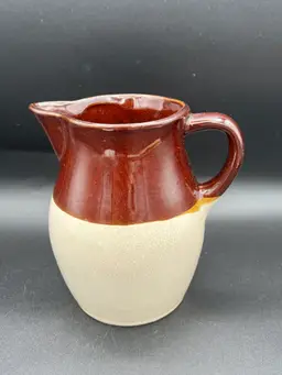 Lovely Brown And Cream Pitcher With Crazing