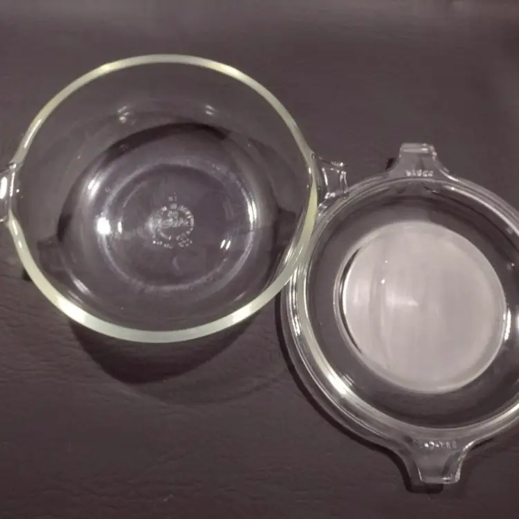 Vintage Pyrex #019 Clear Glass Bowl 20 oz. Baking Casserole Dish With Lid #681