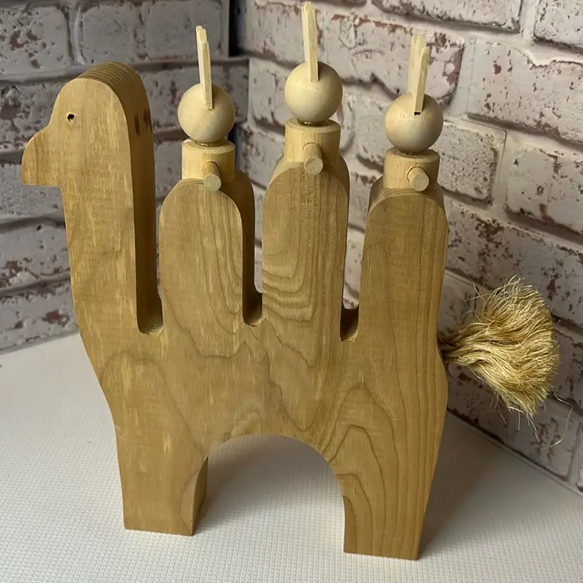 The 3 Wise Men Riding on a Camel Man Handmade Woodcrafts By Bjerklies