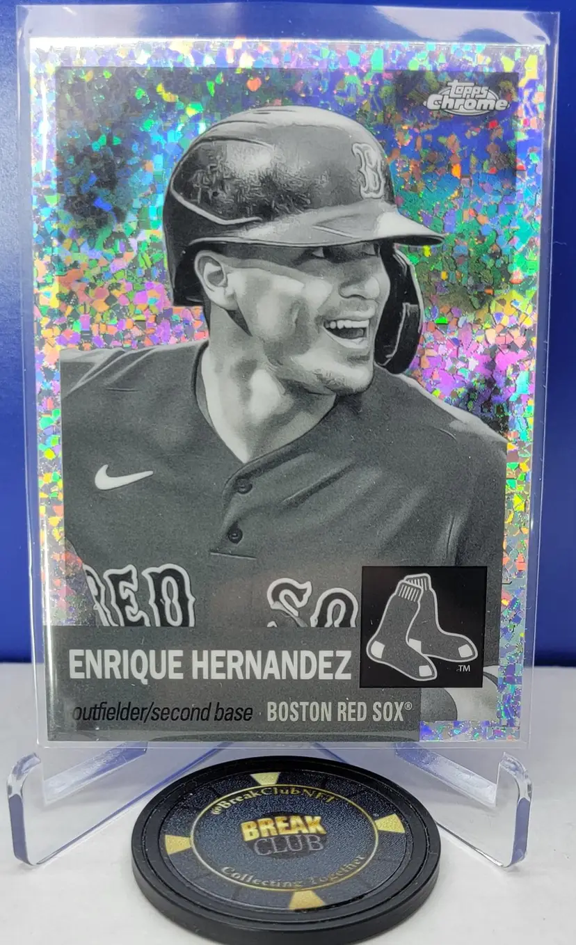 Enrique Hernandez 2022 Topps Chrome Platinum Black & White Mini Diamond Ref No.205 Boston Red Sox