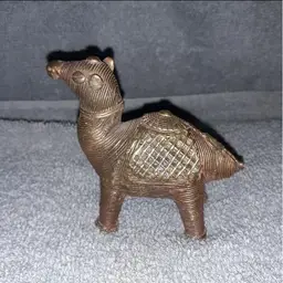 Antique Dhokra Ornate Camel Brass figurine 1920s