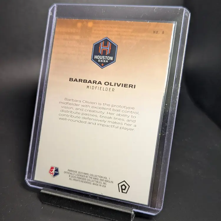 2025 Parkside NWSL Vol 1 Prototype #8 Barbara Olivieri Houston Dash