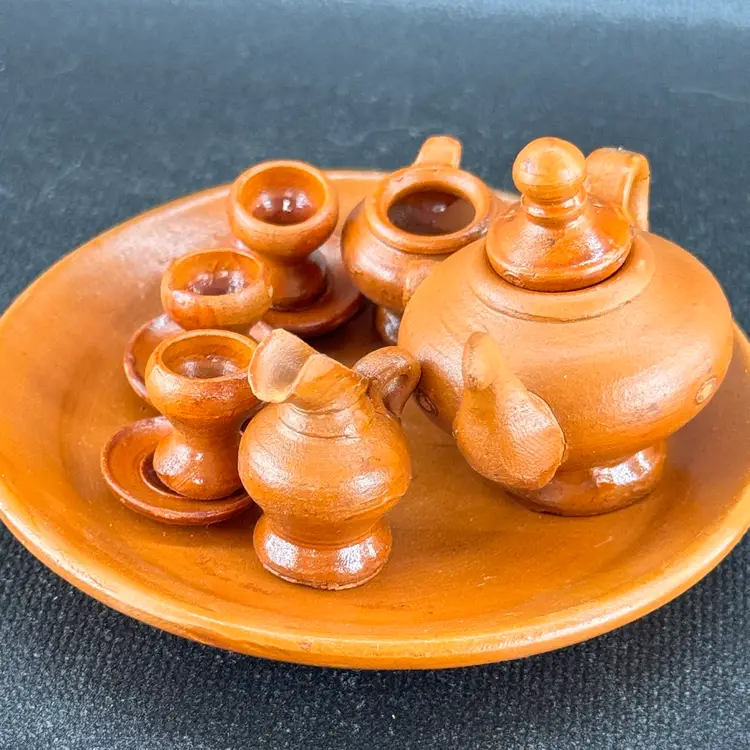 Handmade Art Pottery Miniature Tea Set
