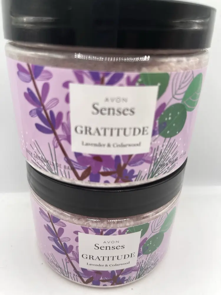 Avon Senses Gratitude Lavender & Cedarwood Luxurious Bath Salts, 12.5 oz