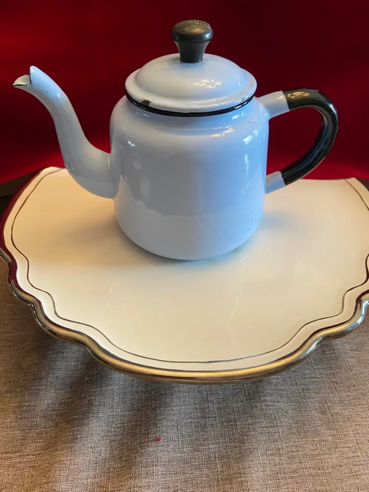 Vintage Enamel Tea Pot