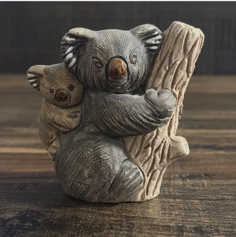 Rinconada Uruguay Koala Bear Mother Baby Figurine Ceramic 3.5” Rare